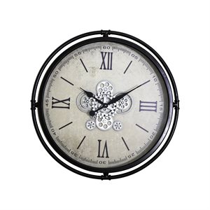 Industrial Bronze Roman Gear Clock