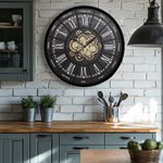 Espirit Black Iron Black Gear Clock