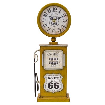 Route 66 Yellow Table Top Clock Route 66 Yellow Table Top Clock
