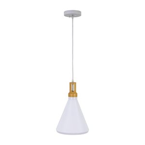 1 Light Pendant in White Finish