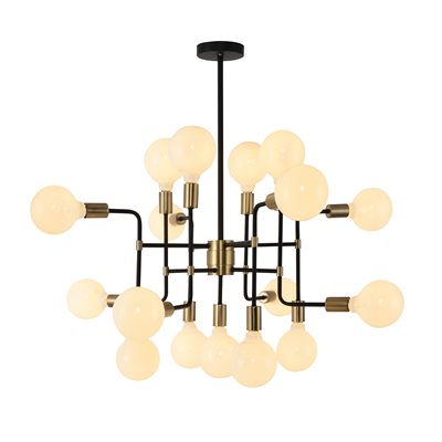 17 Light Chandelier in Black Stainless Finish