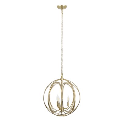 3 Light Chandelier in Satin Brass Finish