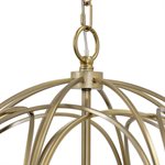 3 Light Chandelier in Satin Brass Finish