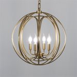 4 Light Chandelier in Satin Brass Finish