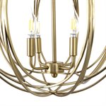4 Light Chandelier in Satin Brass Finish