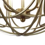 6 Light Chandelier in Satin Brass Finish