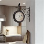 Double sided Iron Wall Clock