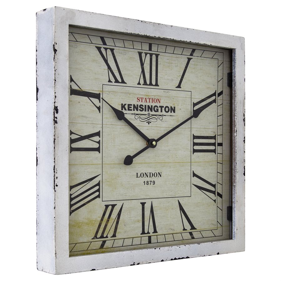 Square Wooden Wall Clock