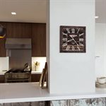 Square Wooden Wall Clock