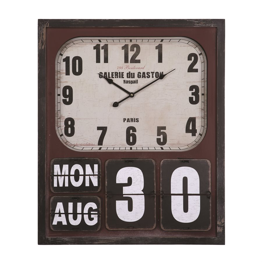 Rectangular Wall Clock With Glass