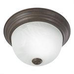 1 Light Flush Mount in Dark Brown Finish