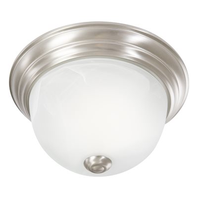 1 Light Flush Mount in Satin Nickel Finish