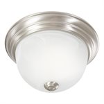 1 Light Flush Mount in Satin Nickel Finish