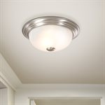 1 Light Flush Mount in Satin Nickel Finish