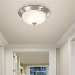 1 Light Flush Mount in Satin Nickel Finish