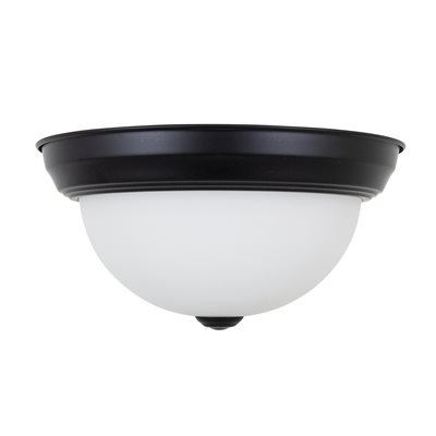2 Light Flush Mount in Flat Black Finish