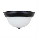 2 Light Flush Mount in Flat Black Finish