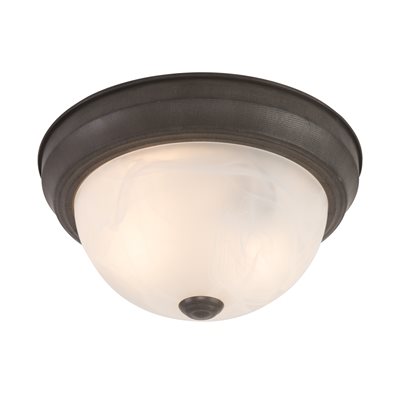 2 Light Flush Mount in Dark Brown Finish