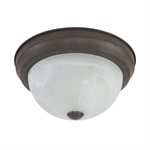 2 Light Flush Mount in Dark Brown Finish