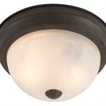 2 Light Flush Mount in Dark Brown Finish