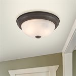 2 Light Flush Mount in Dark Brown Finish