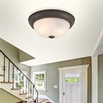 2 Light Flush Mount in Dark Brown Finish