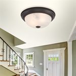2 Light Flush Mount in Oil Rubbed Bronze Finish