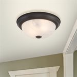 2 Light Flush Mount in Oil Rubbed Bronze Finish