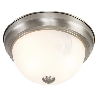 2 Light Flush Mount in Satin Nickel Finish