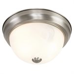 2 Light Flush Mount in Satin Nickel Finish