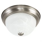 2 Light Flush Mount in Satin Nickel Finish