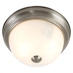 2 Light Flush Mount in Satin Nickel Finish