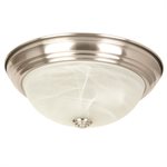 2 Light Flush Mount in Satin Nickel Finish