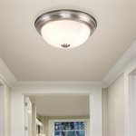 2 Light Flush Mount in Satin Nickel Finish