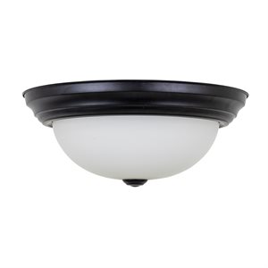 2 Light Flushmount in Flat Black