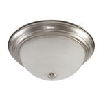 2 Light Flush Mount in Satin Nickel Finish