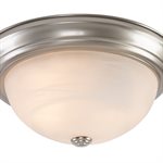 2 Light Flush Mount in Satin Nickel Finish