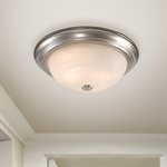 2 Light Flush Mount in Satin Nickel Finish