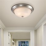 2 Light Flush Mount in Satin Nickel Finish