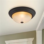2 Light Flush Mount in Venetian Bronze Finish