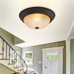 2 Light Flush Mount in Venetian Bronze Finish