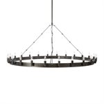 24 Light Chandelier in Raw Iron Grey Finish