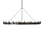 24 Light Chandelier in Raw Iron Grey Finish