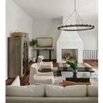 24 Light Chandelier in Raw Iron Grey Finish