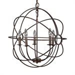 5 Light Orb Chandelier in Rustic Black