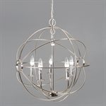 5 Light Orb Chandelier in Satin Nickel