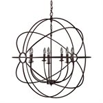 7-Light Orb Chandelier in Rustic Black