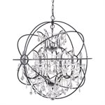 6 Light Chandelier in Black Finish