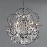 6 Light Chandelier in Black Finish