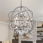 6 Light Chandelier in Black Finish